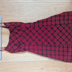Source Unknown Red and Black Plaid Mini Dress